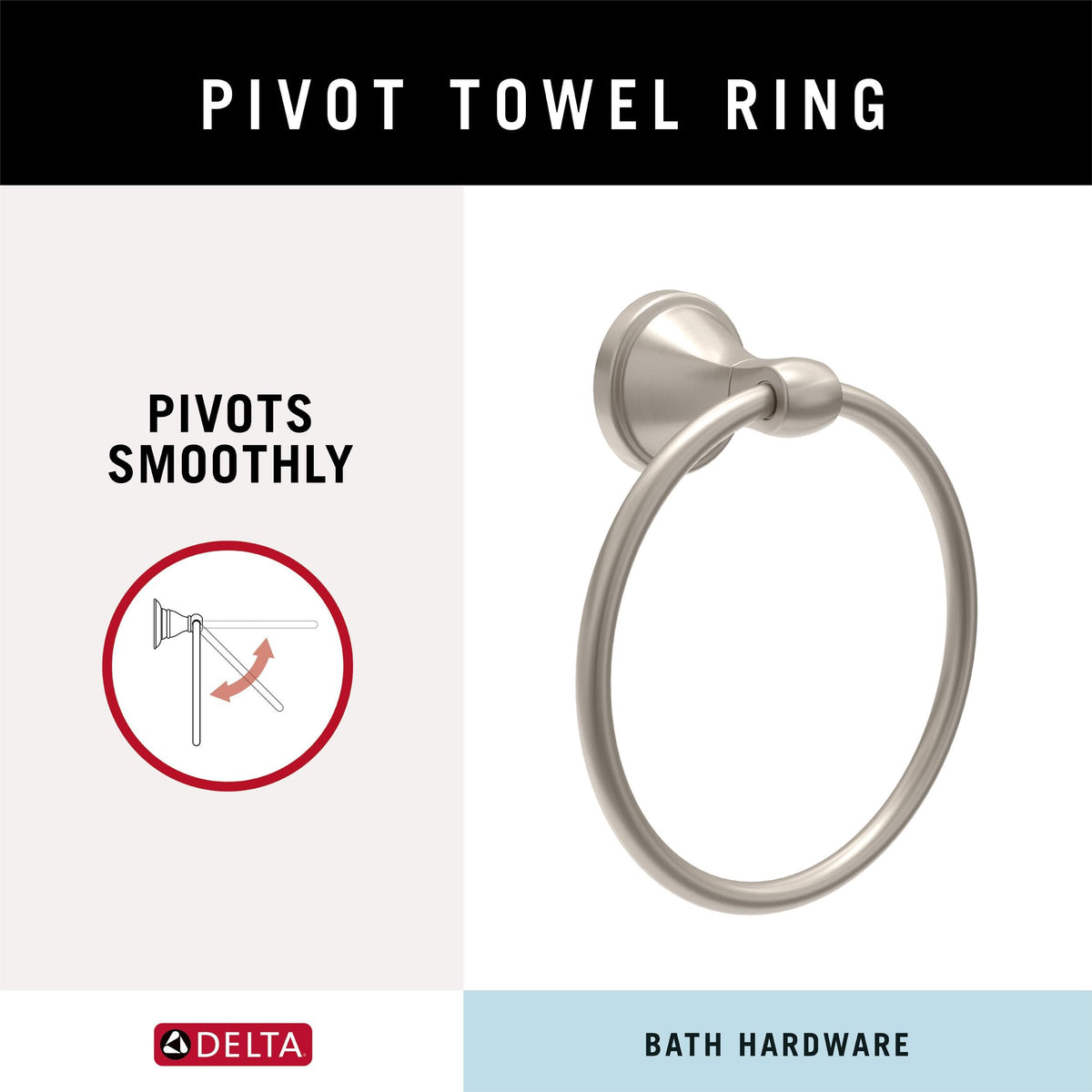 Delta Becker towel ring includes a setup guide for easy installation.