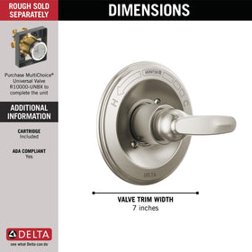 Delta Brilliance stainless finish highlights durable, corrosion-resistant hardware.
