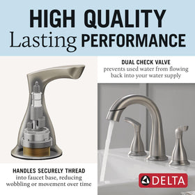 Delta Broadmoor spotshield brushed nickel finish resists spots and fingerprints