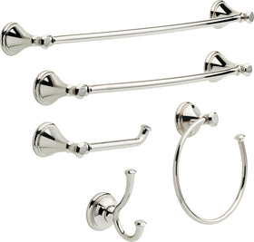 Delta Cassidy bathroom towel holder with polished nickel finish for long-lasting use