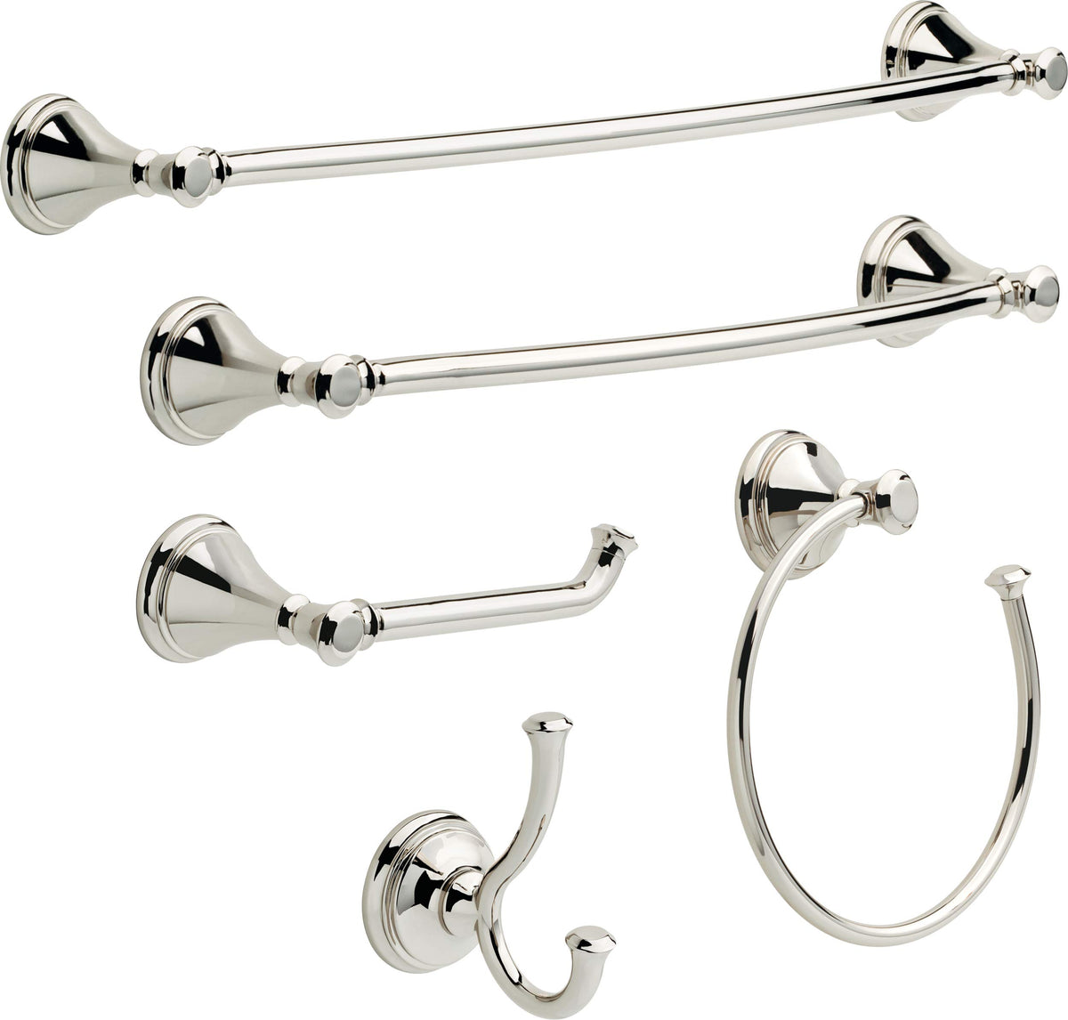 Delta Cassidy double towel hook polished nickel with mounting hardware included