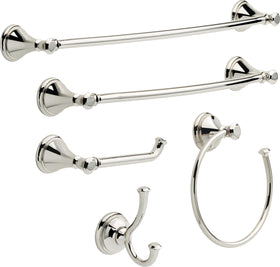 Delta Cassidy double towel hook polished nickel with mounting hardware included