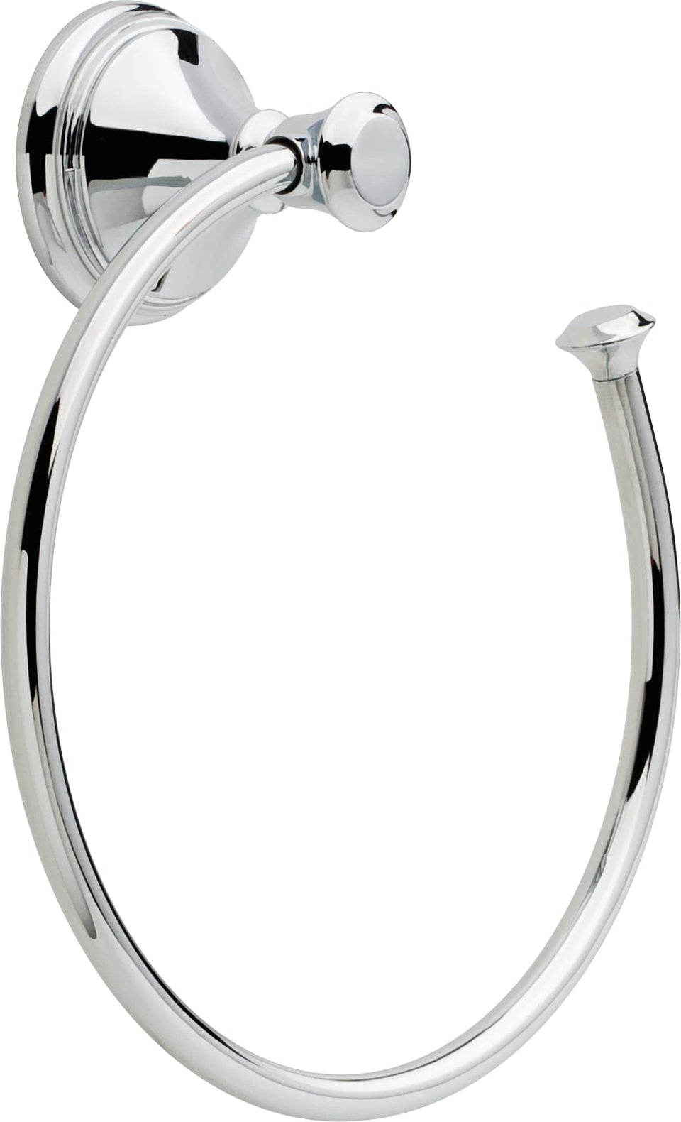 Delta Cassidy hand towel holder featuring a square chrome ring for convenient towel hanging