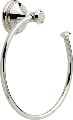 Delta Cassidy hand towel holder with square polished nickel ring for easy towel hanging
