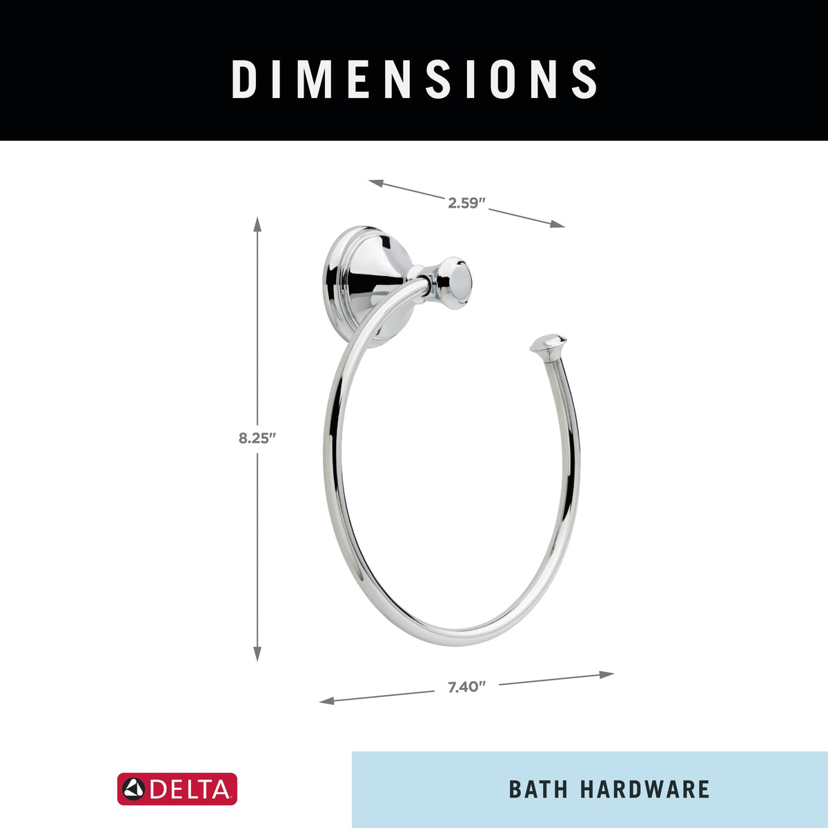 Delta Cassidy space-saving wall mount keeps towels within reach