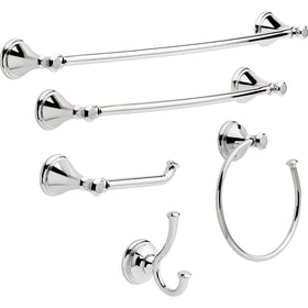 Delta Cassidy square-ring chrome towel holder complements traditional bathrooms