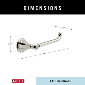 Delta Cassidy tissue holder polished nickel mounted in bathroom, easy install and reliable daily use