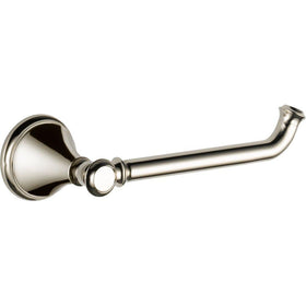 Delta Cassidy tissue holder polished nickel wall mount closeup, durable finish resists tarnish and corrosion