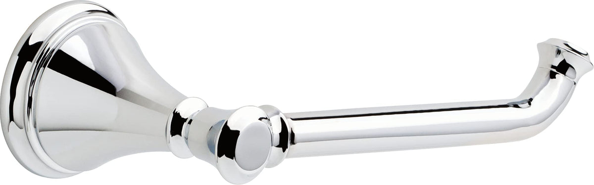 Delta Cassidy toilet paper holder front view in polished chrome for classic style