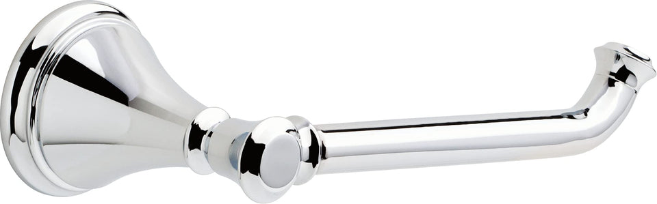 Delta Cassidy toilet paper holder front view in polished chrome for classic style