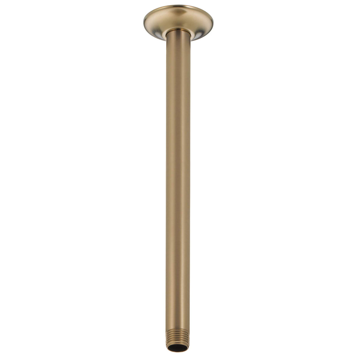Delta ceiling arm 14-inch extension for a spa-like shower and adjustable height.