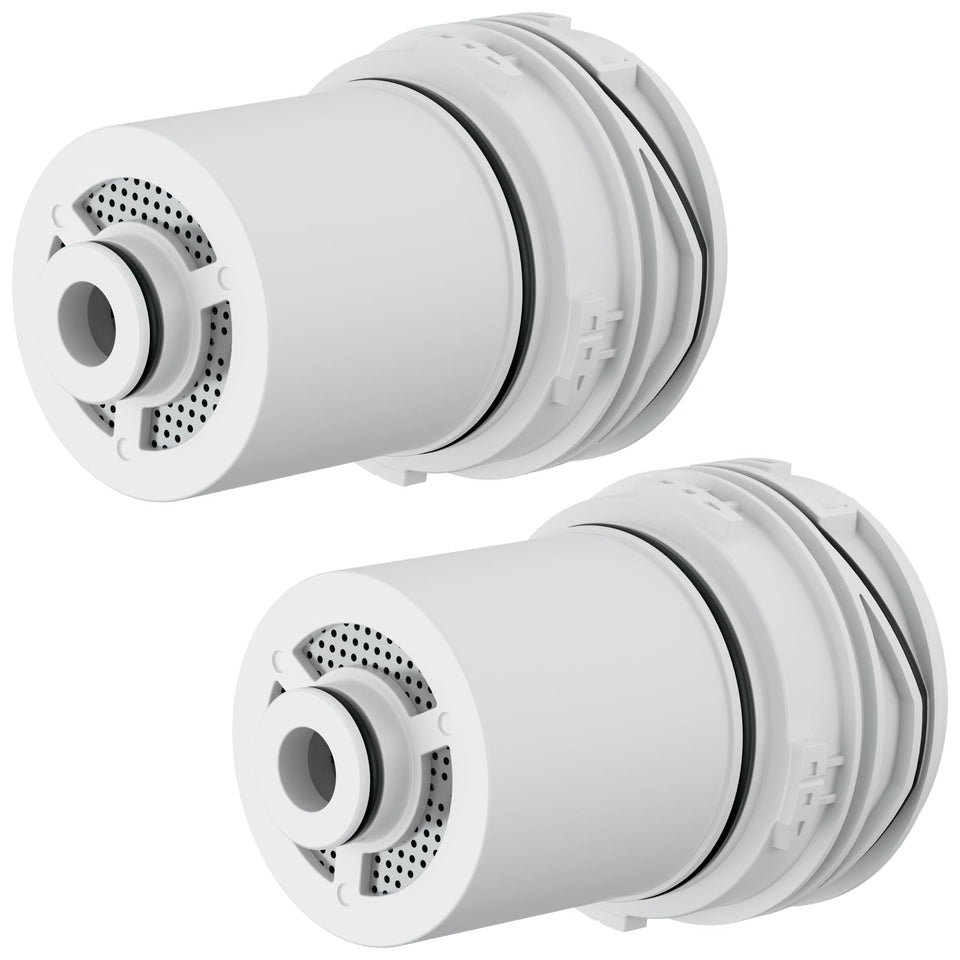 Delta Clarifi shower filter attachment shows easy installation and cleaner water.