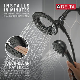Delta corrosion-resistant matte black finish maintains durability.
