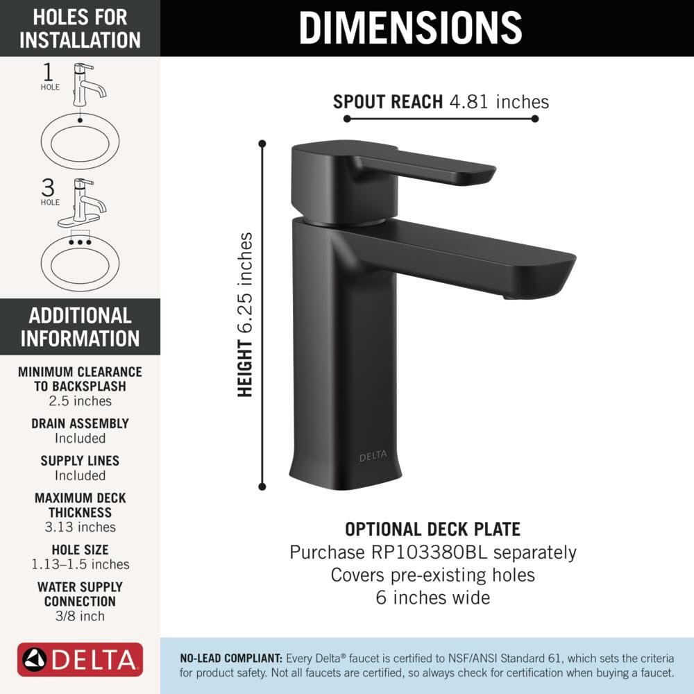 Delta Corrosion-Resistant Finish remains stable under daily bathroom use.