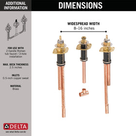 DELTA deck-thickness compatibility up to 2.5 inches for versatile mounting
