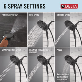 Delta detachable hand shower in2ition dock shows versatile, convenient showering.