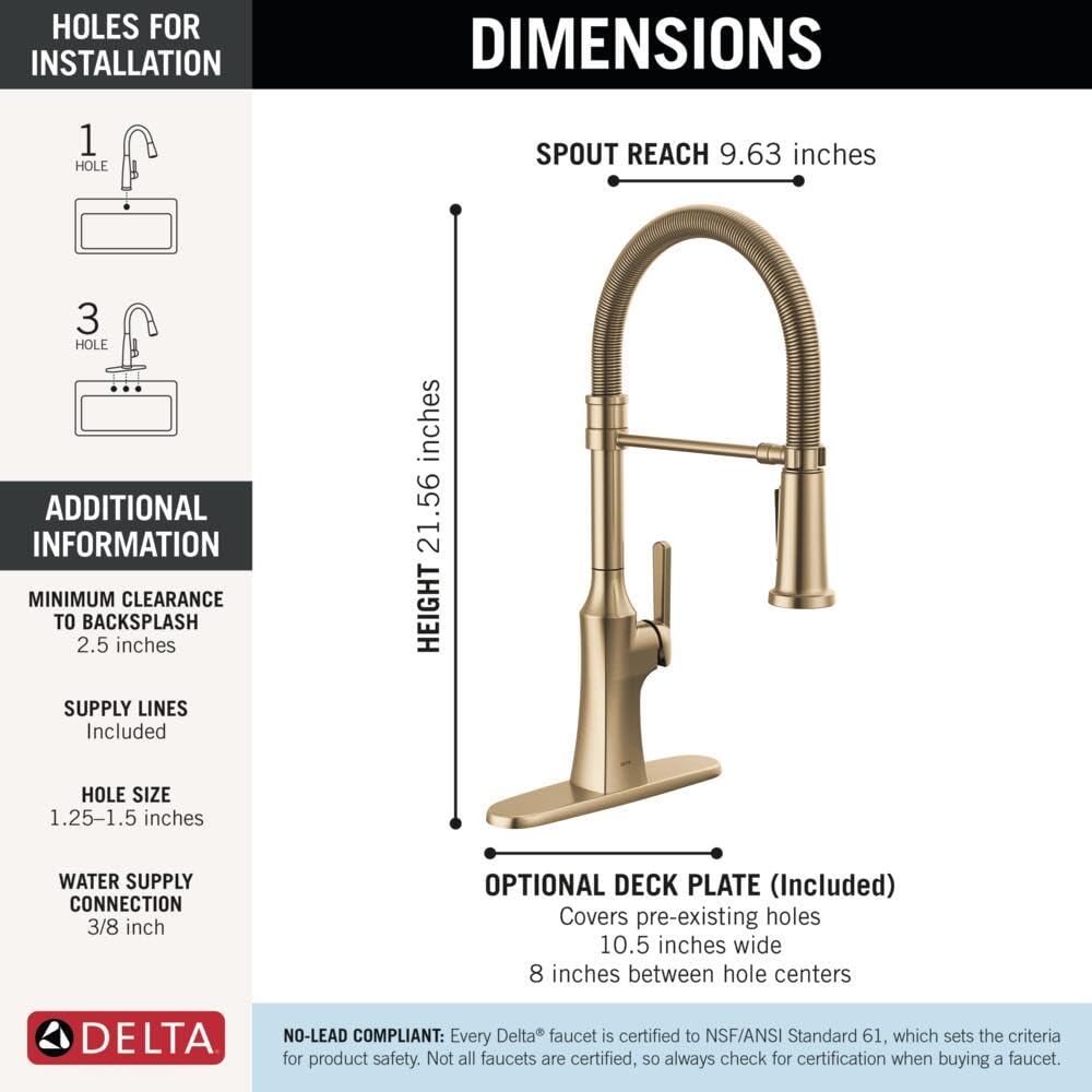 Delta Ermelo Pro Diamond Seal Technology reduces leaks for long-lasting performance.