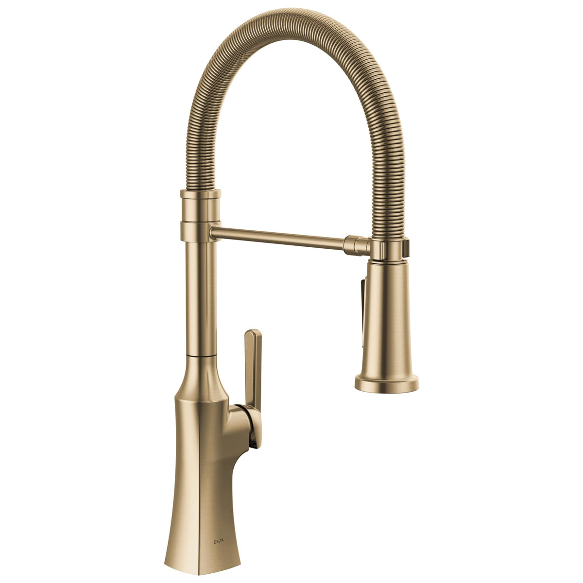 Delta Ermelo Pro pull-down spout enables flexible reach for sink tasks.