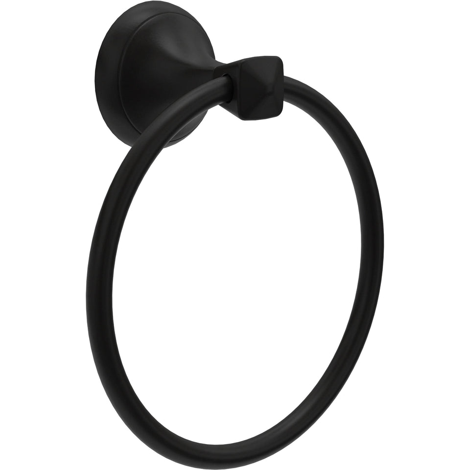 Delta Esato hand towel holder wall mount in matte black for clutter-free bathrooms
