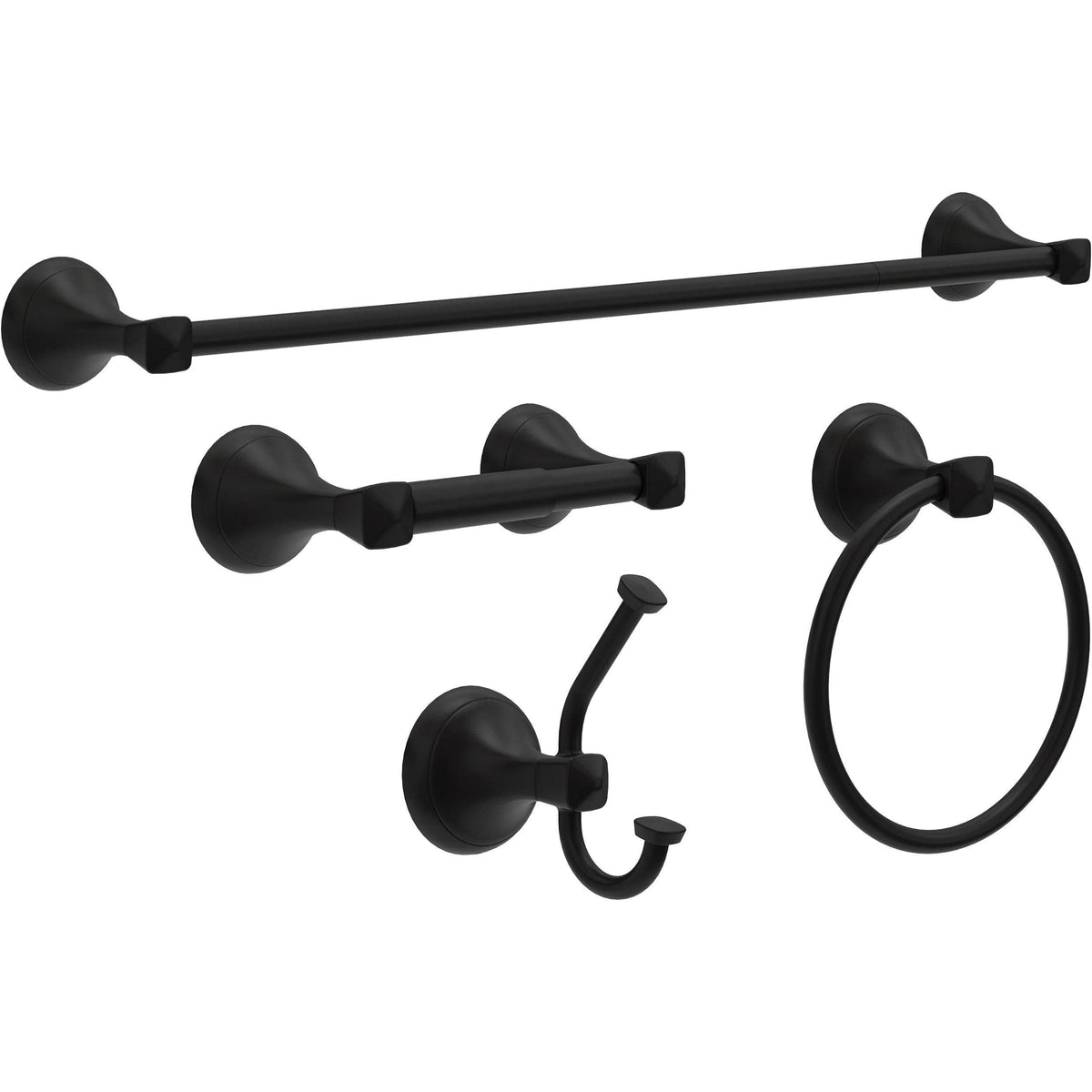 Delta Esato kitchen towel holder in matte black for everyday use