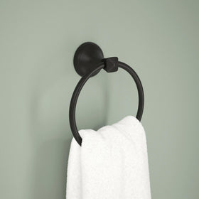 Delta Esato round towel ring front view showing sleek modern design