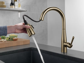 Delta Essa spray head docks precisely for a clean, drip-free finish after use.