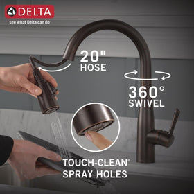 Delta Essa matte black faucet corrosion-resistant finish resisting wear and color fading