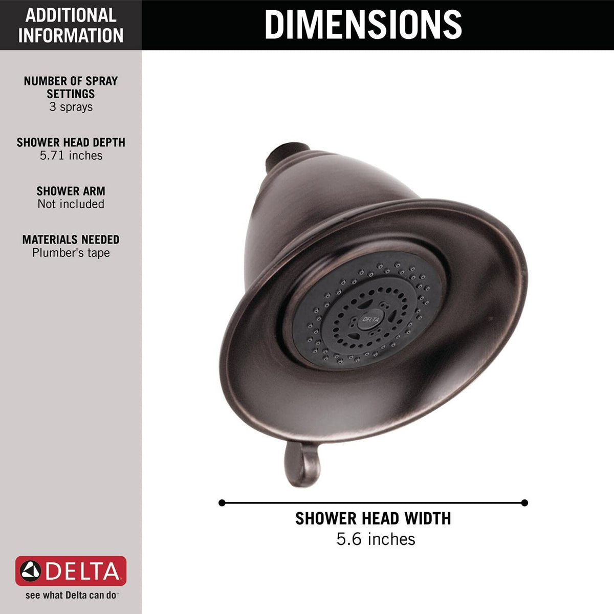 Delta Faucet 3-Spray Shower Head Venetian Bronze full-body spray demonstration