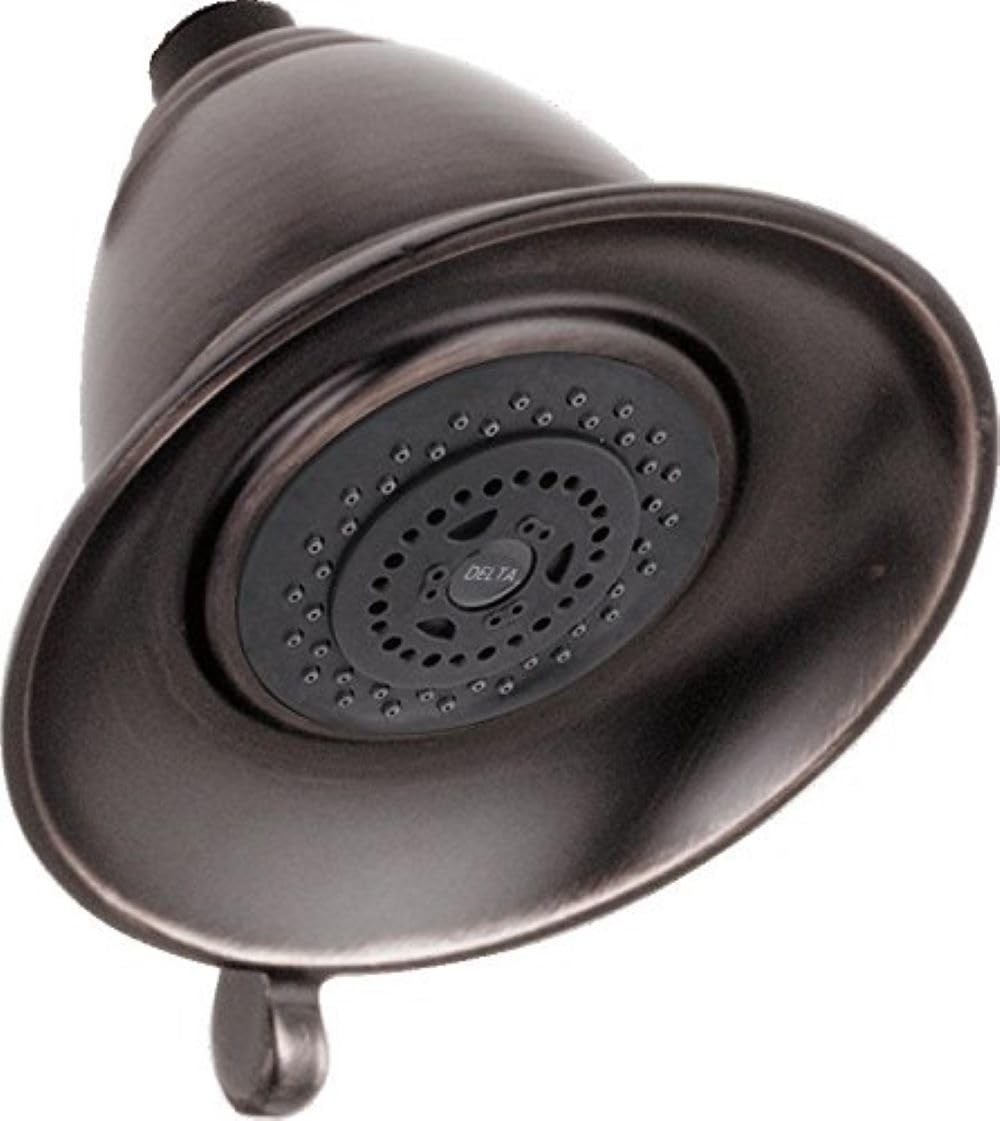 Delta Faucet 3-Spray Shower Head in Venetian Bronze main view shows versatile spray options