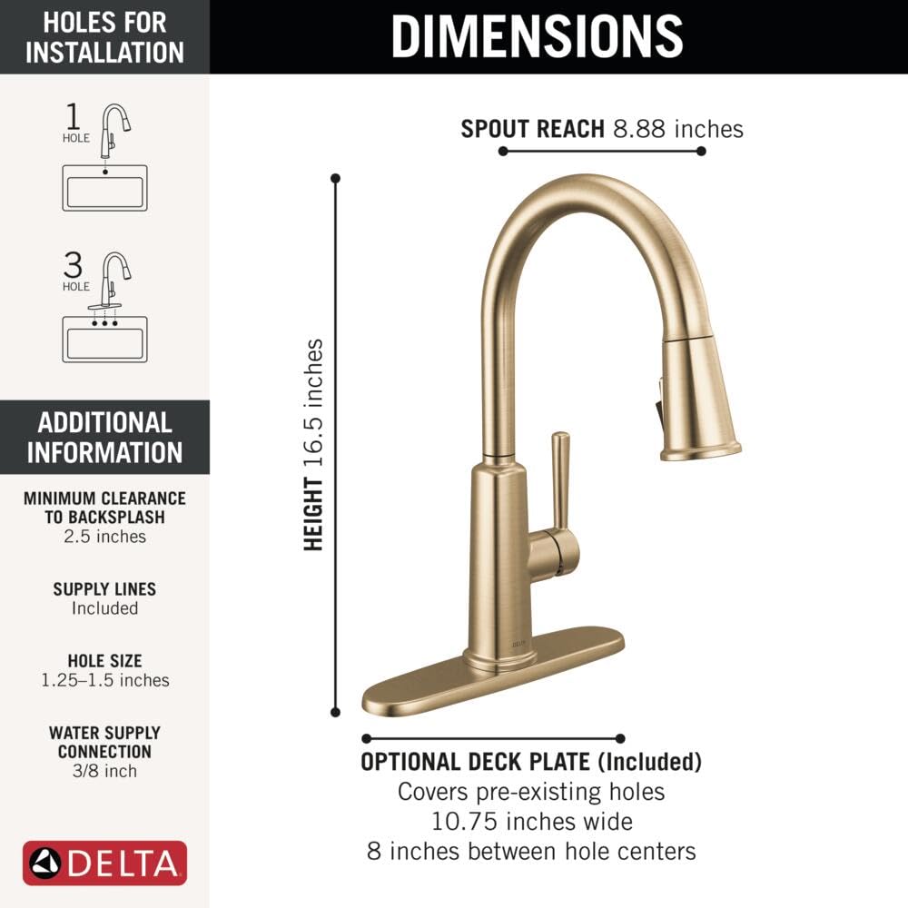 Delta Finnridge installation with deck plate enabling clean, seamless 1- or 3-hole mounting.