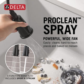 Delta Finnridge MagnaTite docking keeps the spray wand securely docked