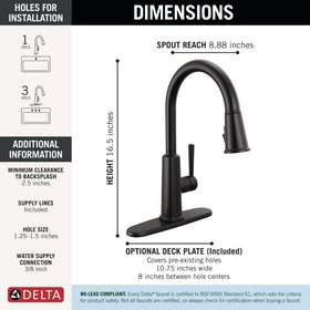Delta Finnridge deck-plate option for flexible 1- or 3-hole installation