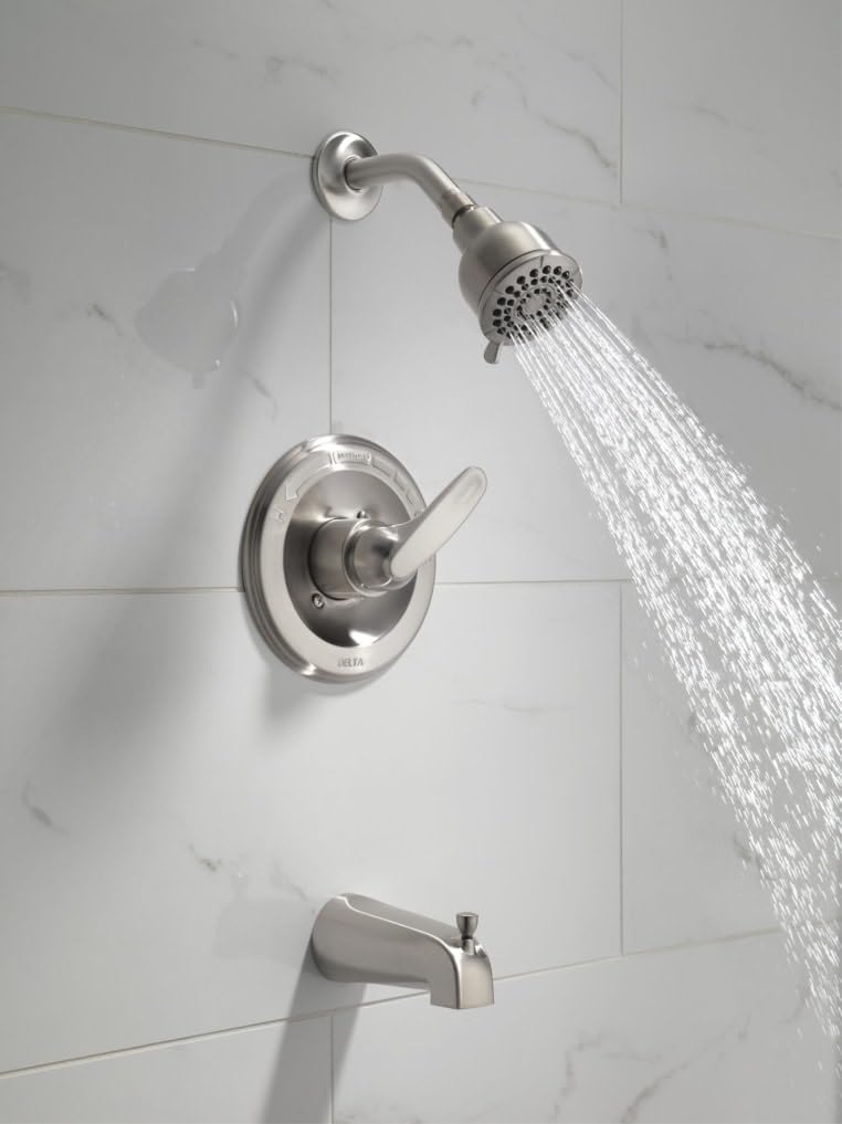 Delta Foundations 13 Series Brilliance finish resists wear and maintains shine.
