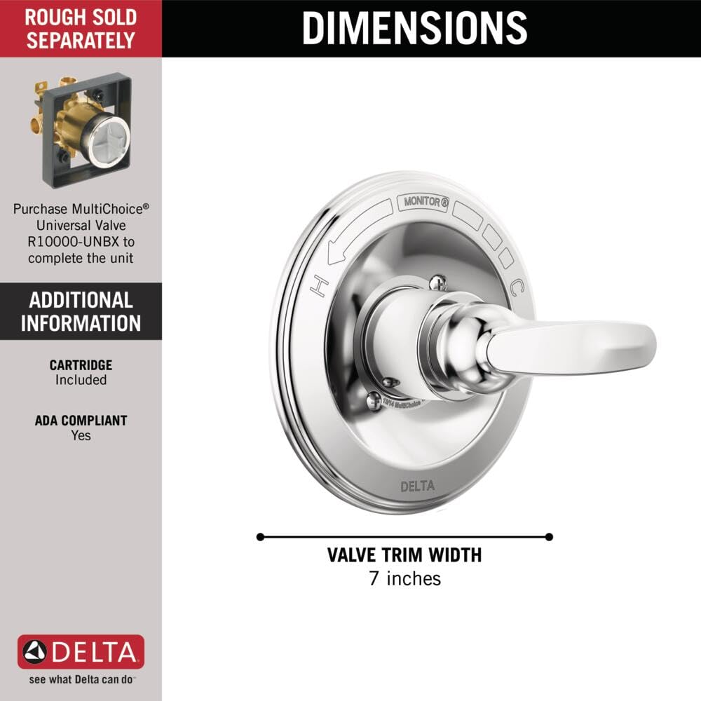 Chrome finish details highlight corrosion resistance and lasting shine for Delta trim.