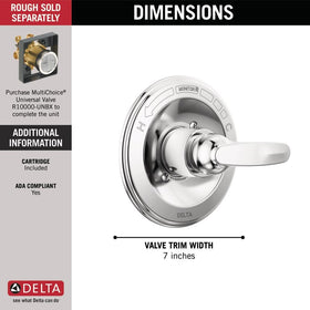 Chrome finish details highlight corrosion resistance and lasting shine for Delta trim.