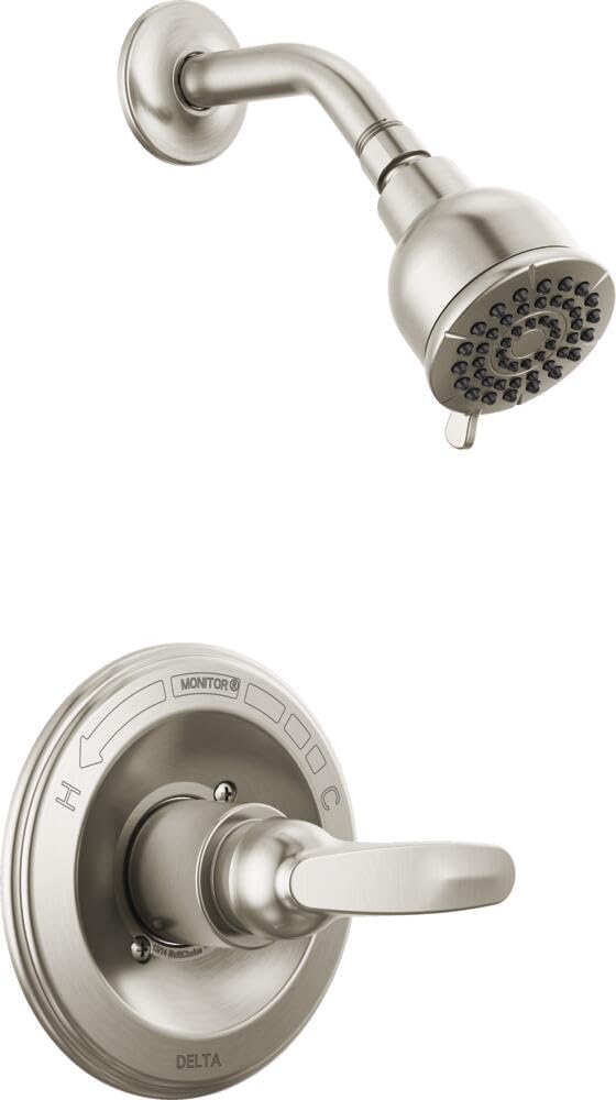 Delta Foundations 13 Series shower trim in Brilliance Stainless for a versatile, durable finish.