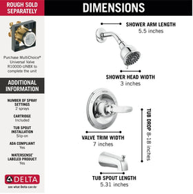 Delta Foundations 13 Series valve trim kit features a sleek chrome finish.