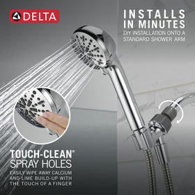 Delta 75413 chrome handheld shower head with full-body spray setting