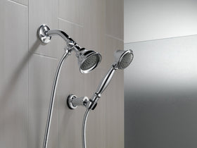 Delta hand shower conversion with chrome finish offers flexible bathing options