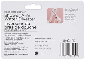 Delta hand shower diverter lever in chrome enables simple flow control
