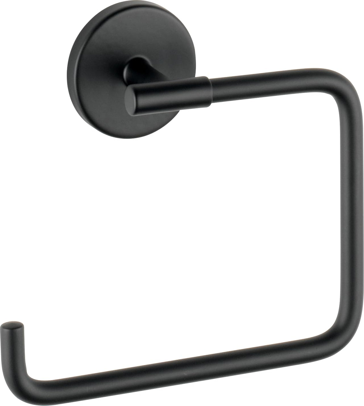 Delta hand towel holder with square matte black ring for easy reach