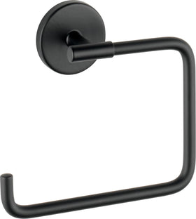 Delta hand towel holder with square matte black ring for easy reach