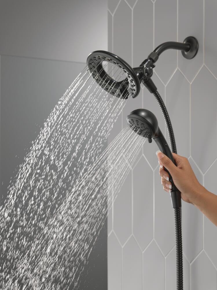 Delta handheld spray in matte black for targeted cleaning and pet bathing.