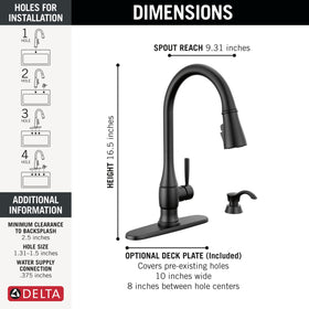 Delta Hazelwood deck plate installed shows flexible, clean single-hole installation.