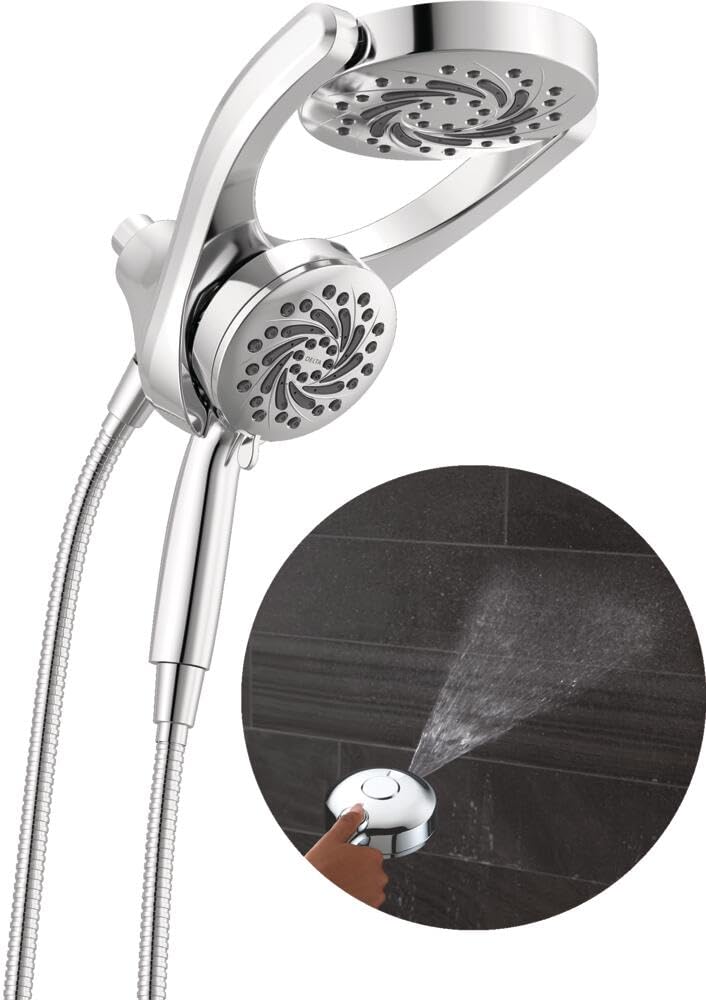 Delta HydroRain 2-in-1 install for quick upgrade and versatile shower options.