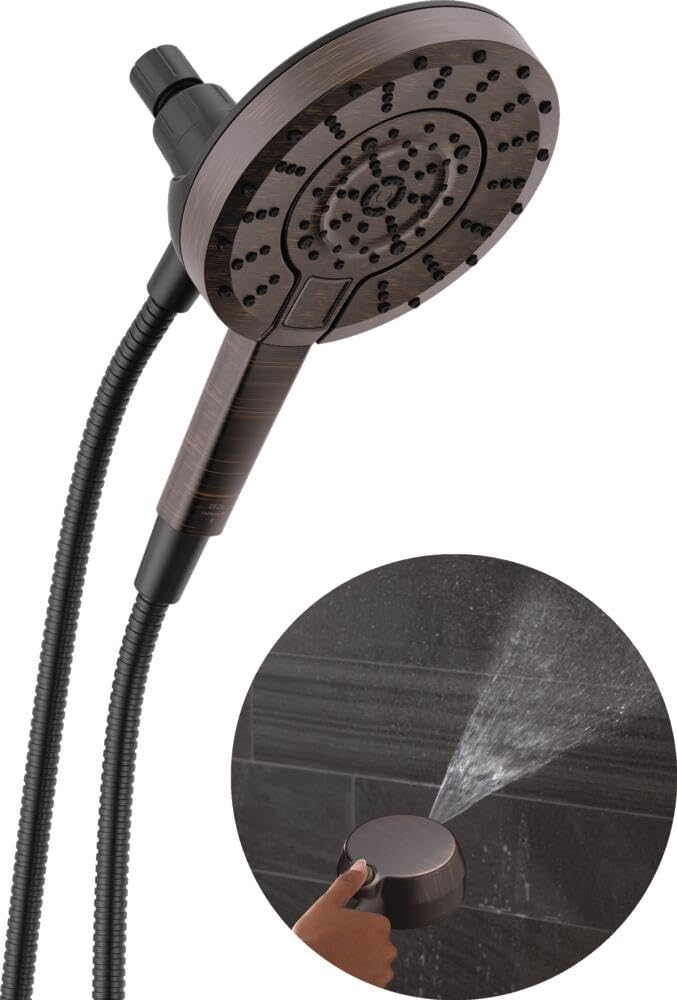 Delta In2ition 2-in-1 shower head with handheld for versatile water delivery and precise docking.