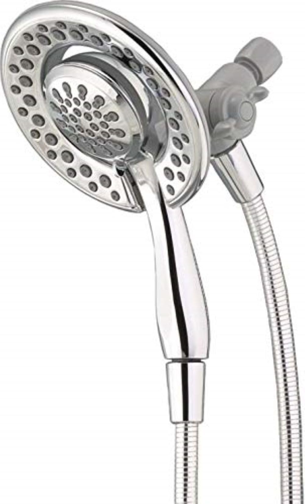 DELTA In2ition 2-in-1 shower head chrome with dual spray for flexible bathing