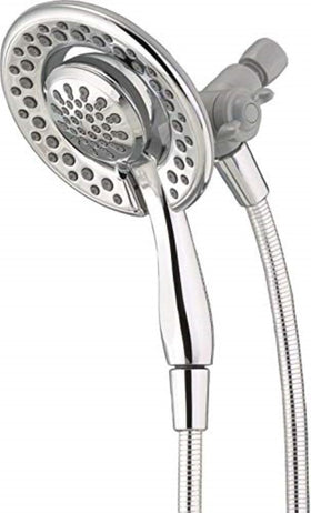 DELTA In2ition 2-in-1 shower head chrome with dual spray for flexible bathing