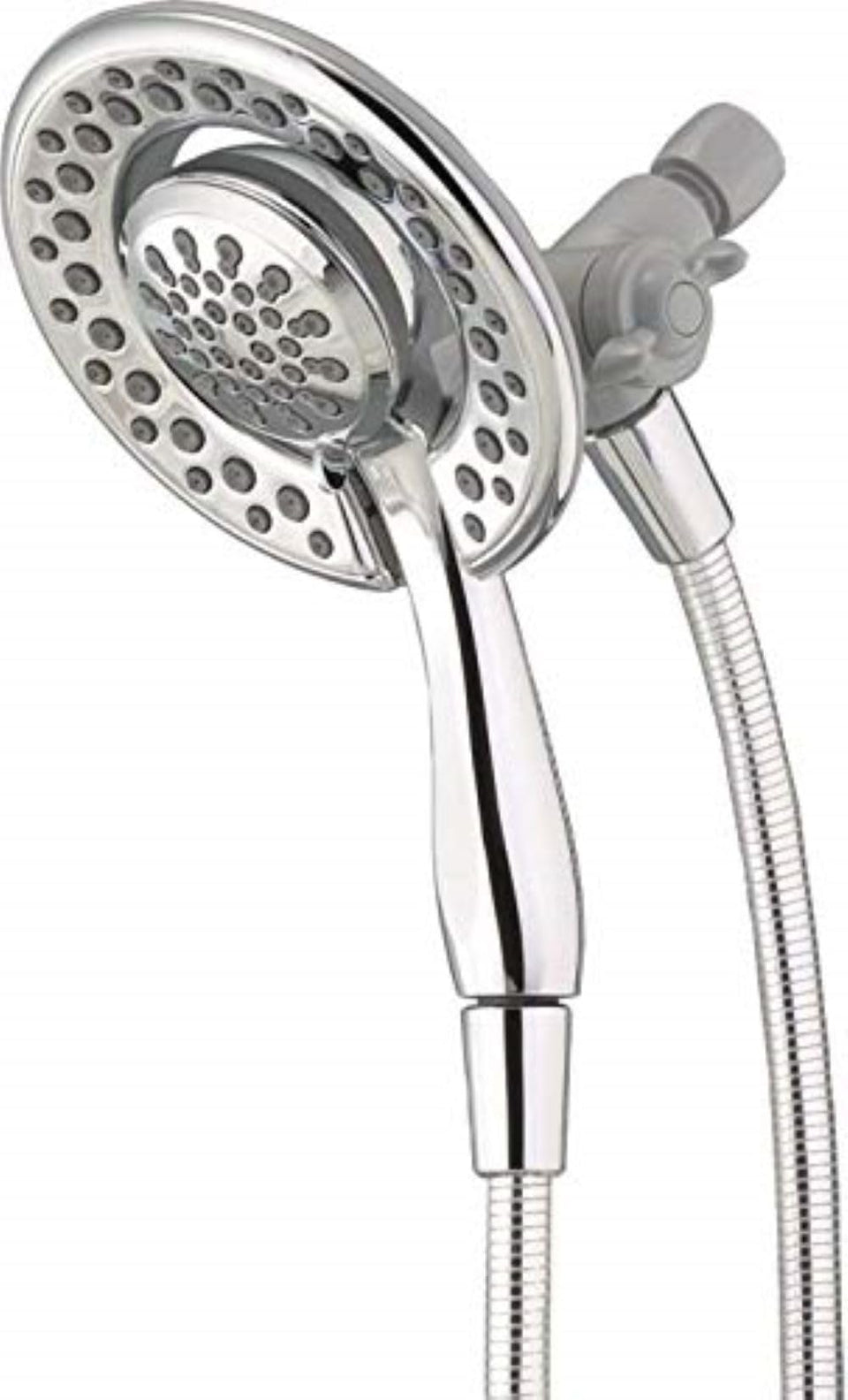 DELTA In2ition 2-in-1 shower head chrome with dual spray for flexible bathing