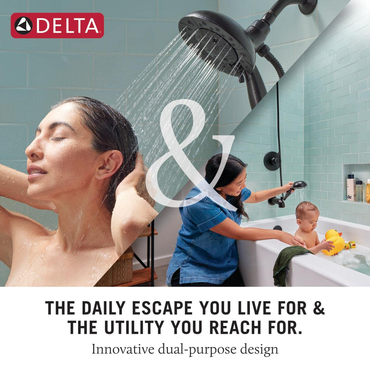 DELTA In2ition 3-way diverter chrome allows head, handheld, or both